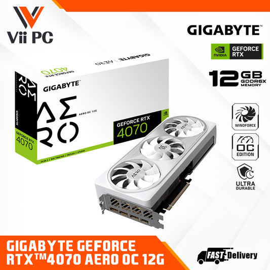 GIGABYTE NVIDIA GeForce RTX 4070 AERO OC 12GB GDDR6X Graphics Card WINDFORCE Cooling System RGB FUSION DUAL BIOS 4 Years Warranty (Online registration required)
