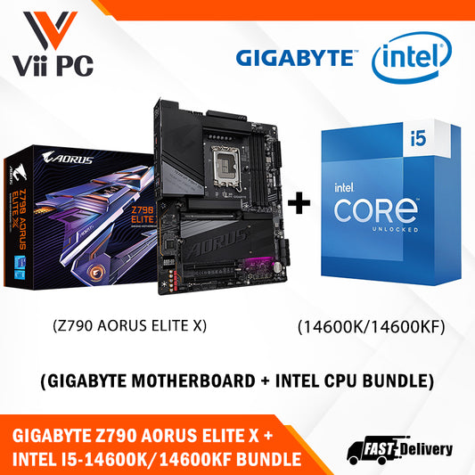 GIGABYTE Z790 AORUS ELITE X Motherboard + Intel i5-14600K/i5-14600KF Processor BUNDLE