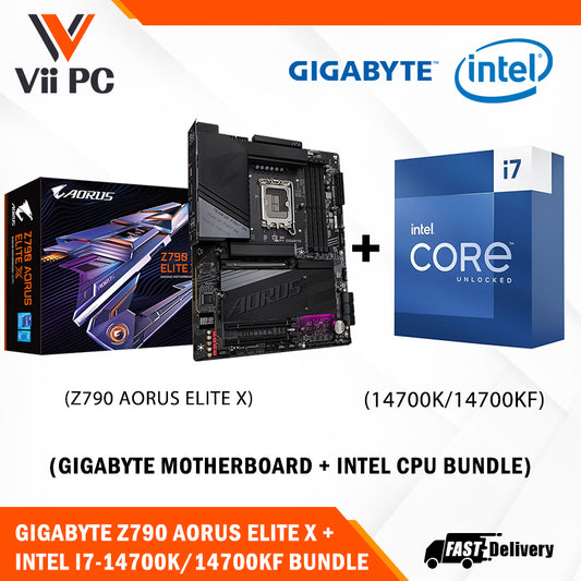 GIGABYTE Z790 AORUS ELITE X Motherboard + Intel i7-14700K/i7-14700KF Processor BUNDLE