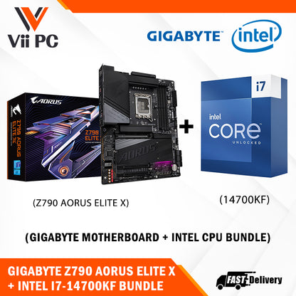 GIGABYTE Z790 AORUS ELITE X Motherboard + Intel i7-14700K / i7-14700KF (14th GEN) Processor BUNDLE