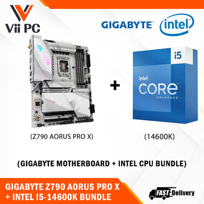 GIGABYTE Z790 AORUS PRO X Motherboard + Intel i5-14600K / i5-14600KF (14th GEN) Processor BUNDLE