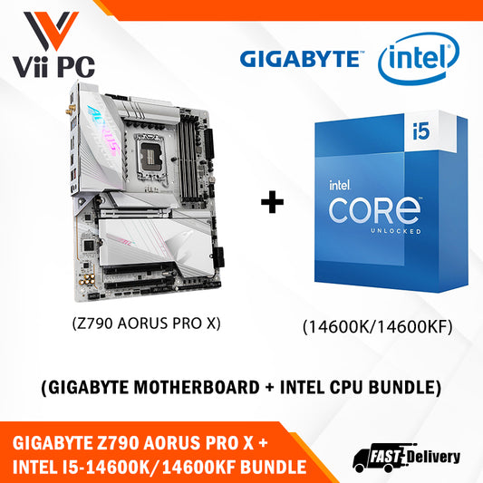 GIGABYTE Z790 AORUS PRO X Motherboard + Intel i5-14600K/i5-14600KF Processor BUNDLE