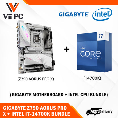 GIGABYTE Z790 AORUS PRO X Motherboard + Intel i7-14700K/i7-14700KF Processor BUNDLE