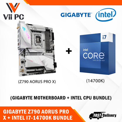 GIGABYTE Z790 AORUS PRO X Motherboard + Intel i7-14700K / i7-14700KF (14th GEN) Processor BUNDLE