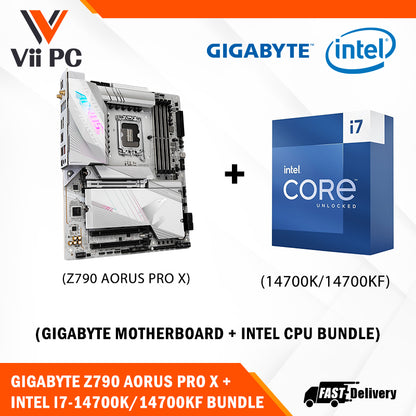 GIGABYTE Z790 AORUS PRO X Motherboard + Intel i7-14700K / i7-14700KF (14th GEN) Processor BUNDLE