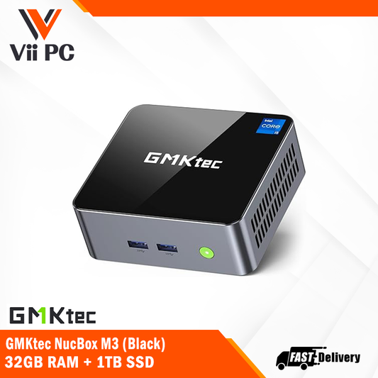 GMKtec NucBox M3 Black - Intel Core i5-12450H Processor (32GB RAM + 1TB SSD)