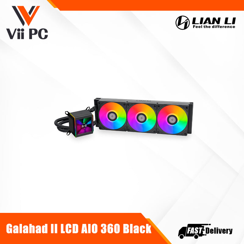 Lian Li Galahad II LCD AIO 360 ARGB CPU Liquid Cooler Black/White - 5 yrs Wty (2yrs for Fan)