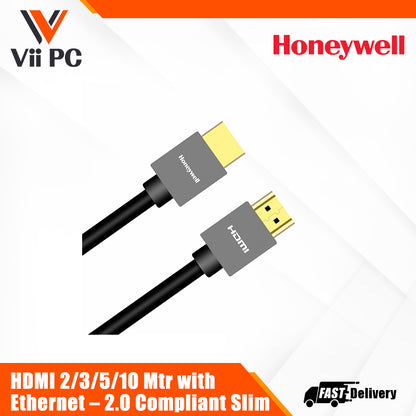 Honeywell HDMI 2/3/5/10 Mtr with Ethernet – 2.0 Compliant Slim Platinum Series/3 Years Warranty