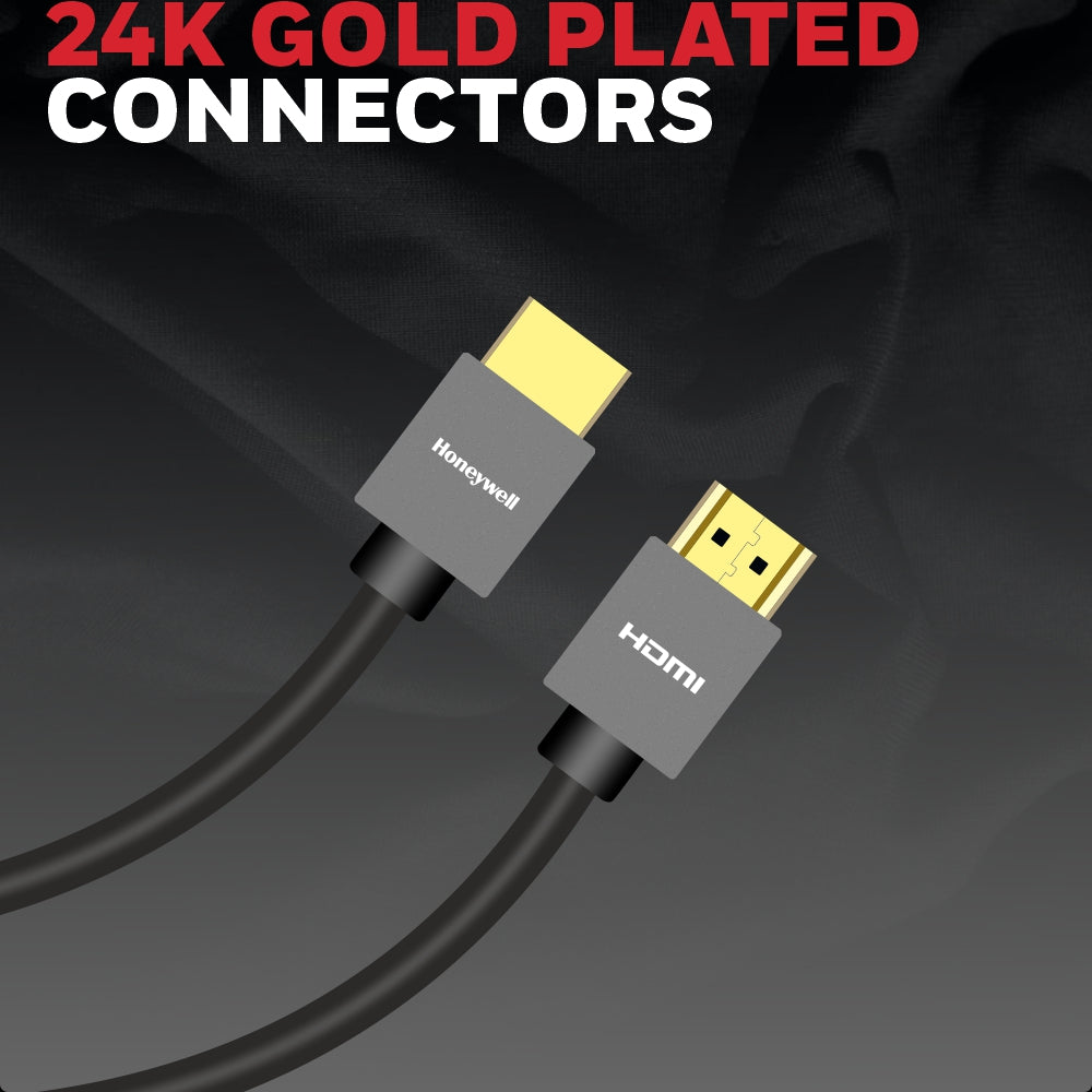 Honeywell HDMI 2/3/5/10 Mtr with Ethernet – 2.0 Compliant Slim Platinum Series/3 Years Warranty