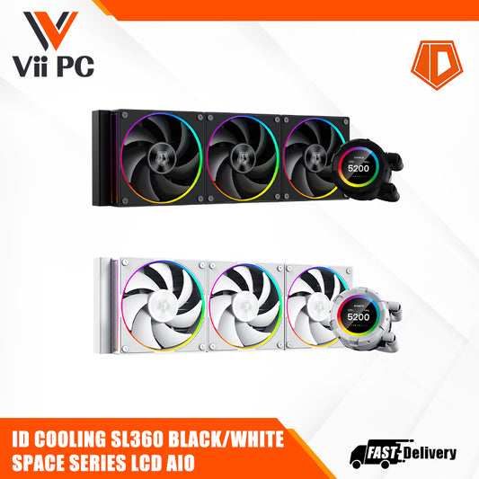 ID Cooling SL360 Space Series LCD AIO Liquid CPU Cooler Black/White