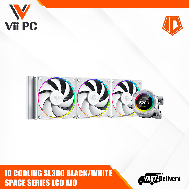 ID Cooling SL360 Space Series LCD AIO Liquid CPU Cooler Black/White