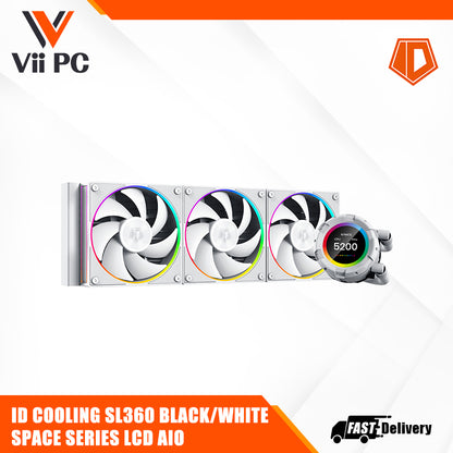 ID Cooling SL360 Space Series LCD AIO Liquid CPU Cooler Black/White