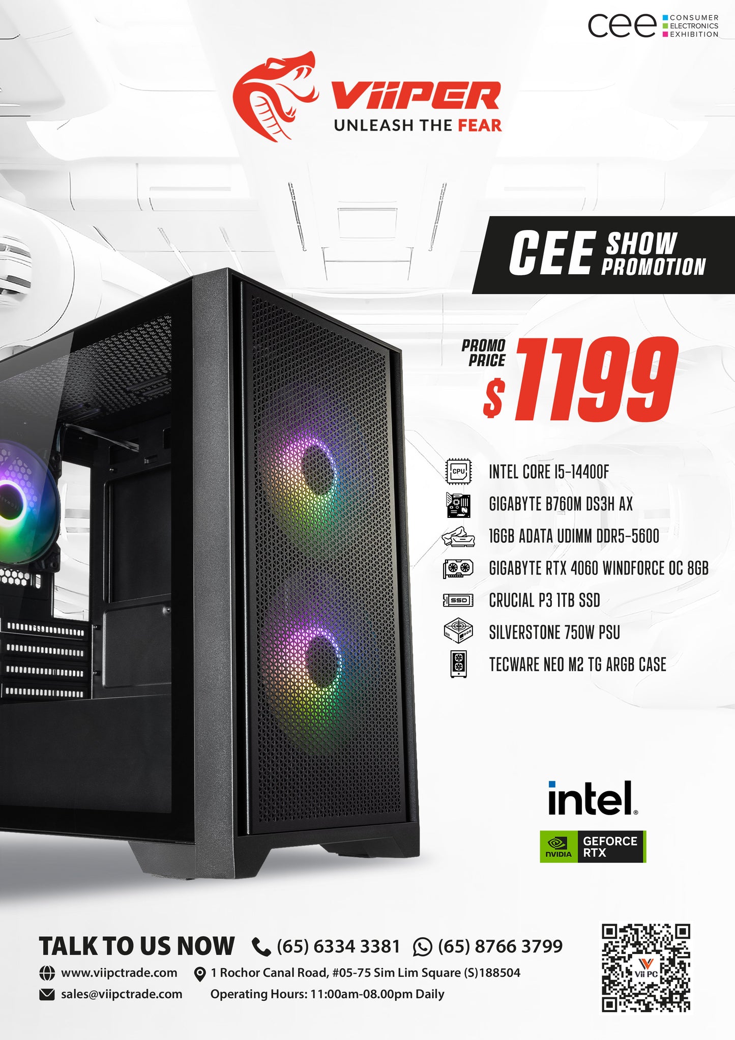 [Cee Show Promotion] ViiPC Custom High End Gaming Pc Workstation Pc Work From Home Pc Custom Gaming Pc Desktop Gaming Pc RTX 4060 4070 4080 4090 7900X 7600X 7700X 7950X3D 14900K 14900KF 14700K 14700KF 14600K 14400 14500 TI SUPER PC Service
