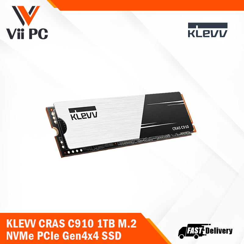 KLEVV CRAS C910 1TB M.2 NVMe PCIe Gen4x4 SSD with heatsink, up to 5000MB/s TLC