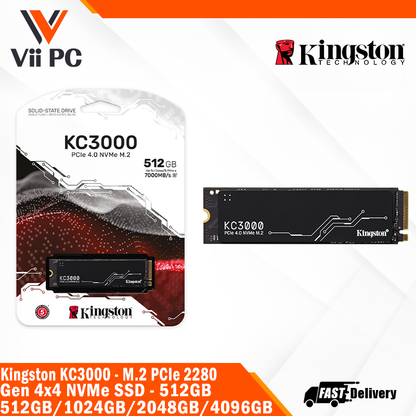Kingston KC3000 - M.2 PCIe 2280 Gen 4x4 NVMe SSD - 512GB/1024GB/2048GB/4096GB