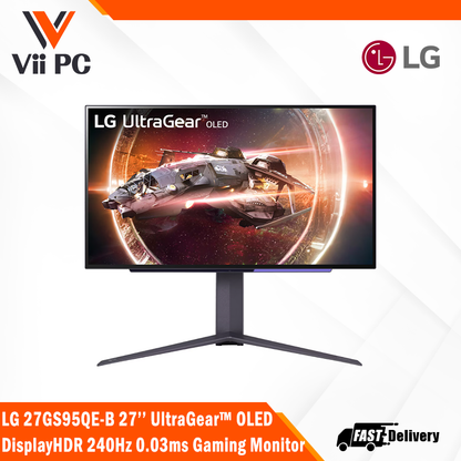 LG 27GS95QE-B 27’’ UltraGear™ OLED Gaming Monitor, DisplayHDR True black 400, 240Hz, 0.03ms (GtG)