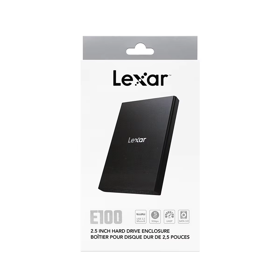 Lexar® E100 2.5" SSD Enclosure (USB 3.2 Gen 1 Type B, Support 2.5" HDD & SATA 3.0 SSD)