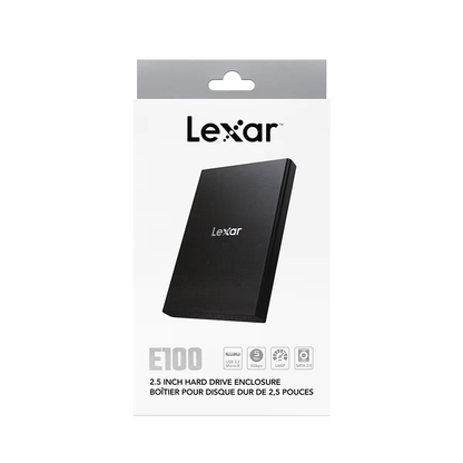 Lexar® E100 2.5" SSD Enclosure (USB 3.2 Gen 1 Type B, Support 2.5" HDD & SATA 3.0 SSD)