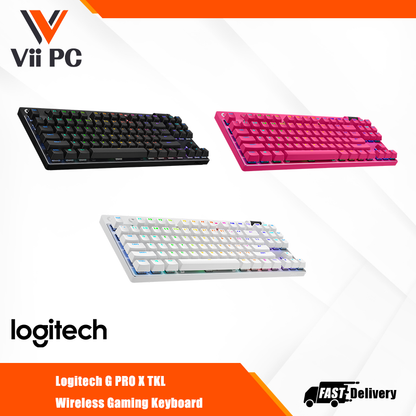 LOGITECH PRO X TKL LIGHTSPEED GAMING KEYBOARD - BLACK,WHITE,MAGENTA (GX-BROWN) 2Y