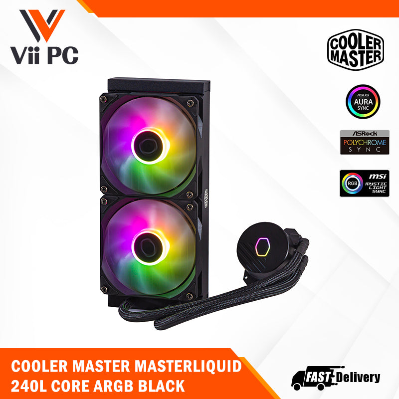 COOLER MASTER MASTERLIQUID 240L Core ARGB Black/White CPU Liquid Cooler