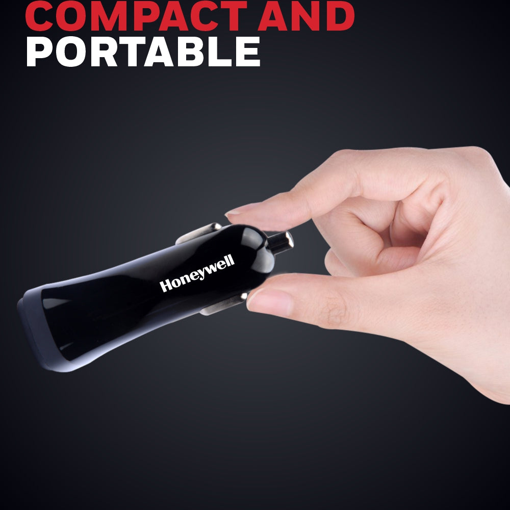Honeywell MICRO CLA 24W CAR CHARGER 4.8 Amp with 2 x USB - Black Value Series / 3 Years Warranty