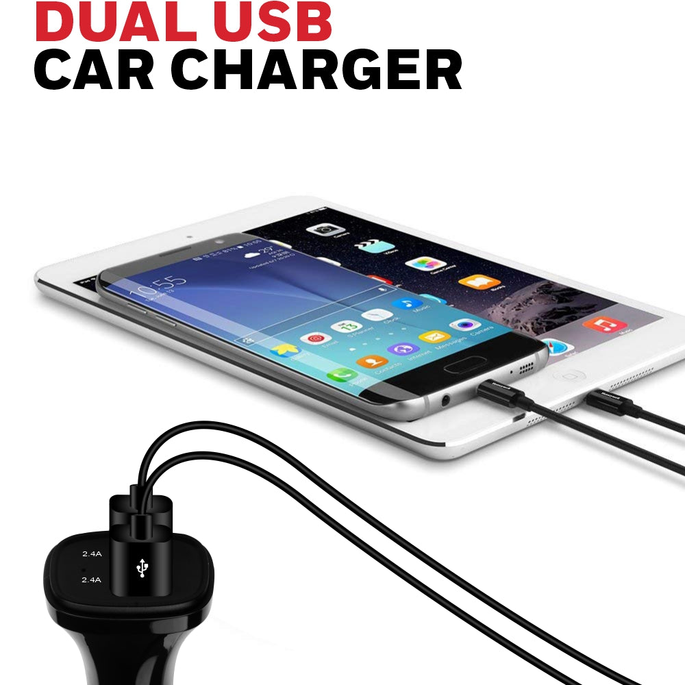 Honeywell MICRO CLA 24W CAR CHARGER 4.8 Amp with 2 x USB - Black Value Series / 3 Years Warranty