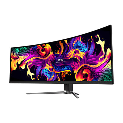 MSI MPG 491CQP 49" QD-OLED Gaming Monitor - DQHD (5120x1440), Curved 1800R. 144Hz, ClearMR8000, 0.03ms(GtG), AdaptiveSync, HDR400, Adjustable Stand, USB-C PD90W, USB Hub, KVM, OLED Care 2.0