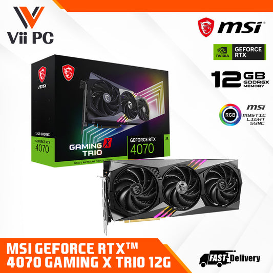 MSI NVIDIA GeForce RTX 4070 GAMING X TRIO Graphics Card 12GB with DLSS 3 TRI FROZR 3 THERMAL DESIGN