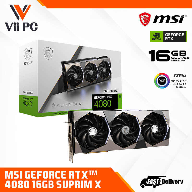 MSI NVIDIA GeForce RTX 4080 16GB GDDR6X SUPRIM X Graphics Card