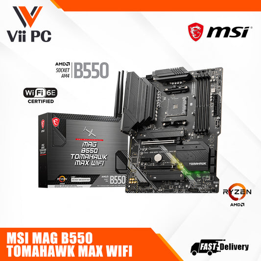 MSI MAG B550 TOMAHAWK MAX WIFI AMD Socket AM4 4 x DDR4 slots Wi-Fi 6E ATX AMD MOTHERBOARD