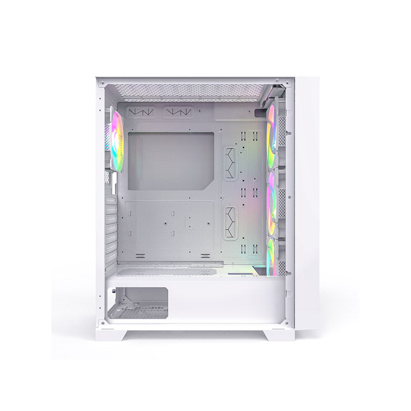 Montech AIR 1000 Premium ARGB ATX Mid Tower Case -  Detachable Mesh, Tempered Glass Front Panel and Swivel Glass Side Panel (Black/White)