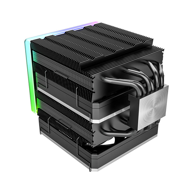 Montech METAL DT24 PREMIUM CPU Air Cooler (ARGB aluminum top cover, Six Heat pipes and Dual Tower Design, Socket compatibility: AM4/AM5/LGA 115X/1200/1700)