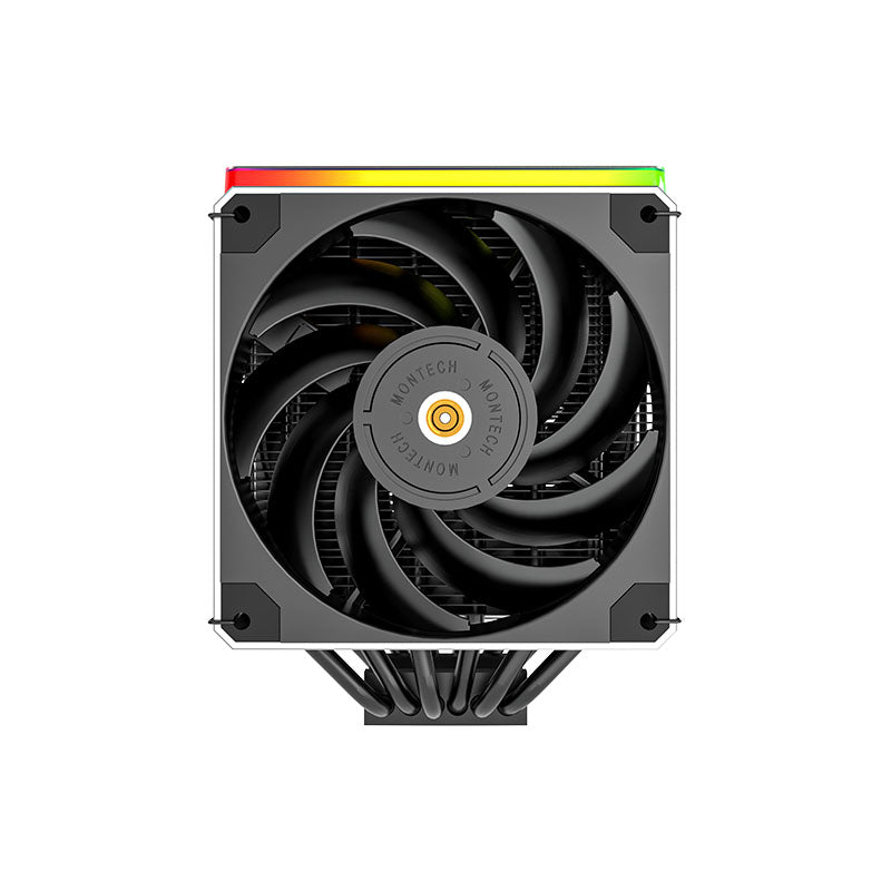 Montech METAL DT24 PREMIUM CPU Air Cooler (ARGB aluminum top cover, Six Heat pipes and Dual Tower Design, Socket compatibility: AM4/AM5/LGA 115X/1200/1700)