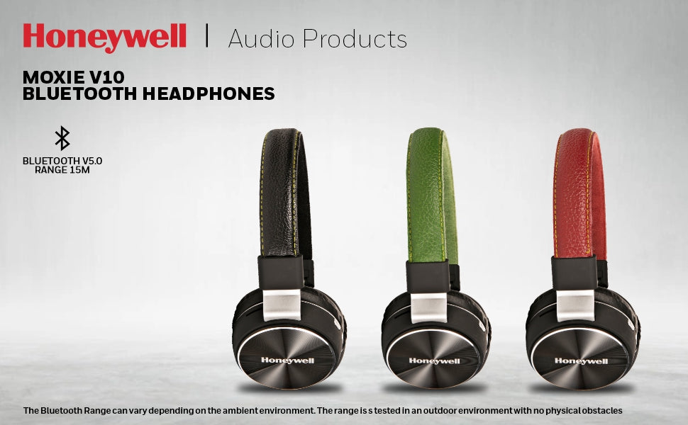 Honeywell Moxie V10 Bluetooth Headphones - Black/Olive Green/Red Value Series/1 Year Warranty