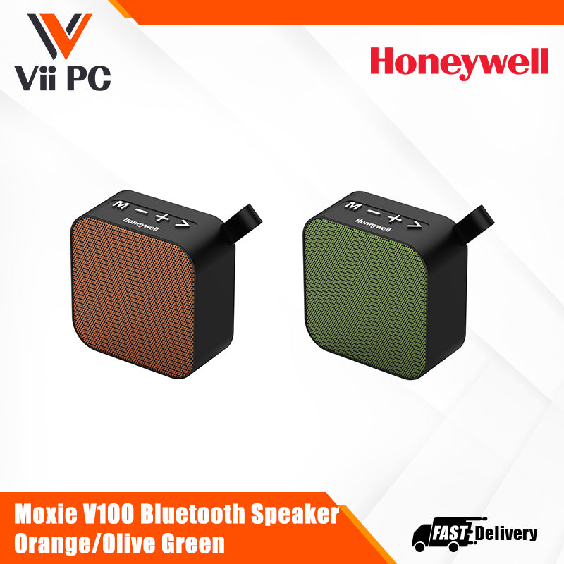 Honeywell Moxie V100 Bluetooth Speaker – Orange/Olive Green Value Series/1 Year Warranty