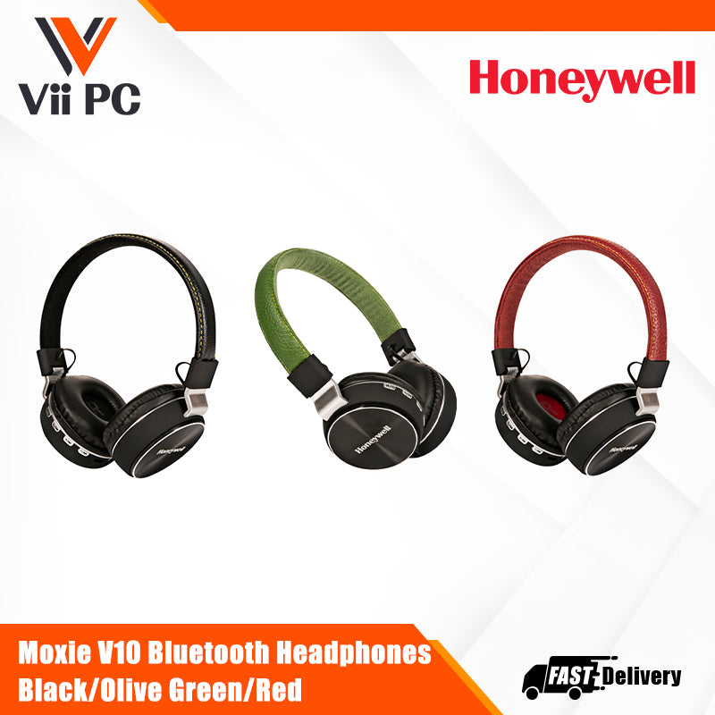 Honeywell Moxie V10 Bluetooth Headphones - Black/Olive Green/Red Value Series/1 Year Warranty