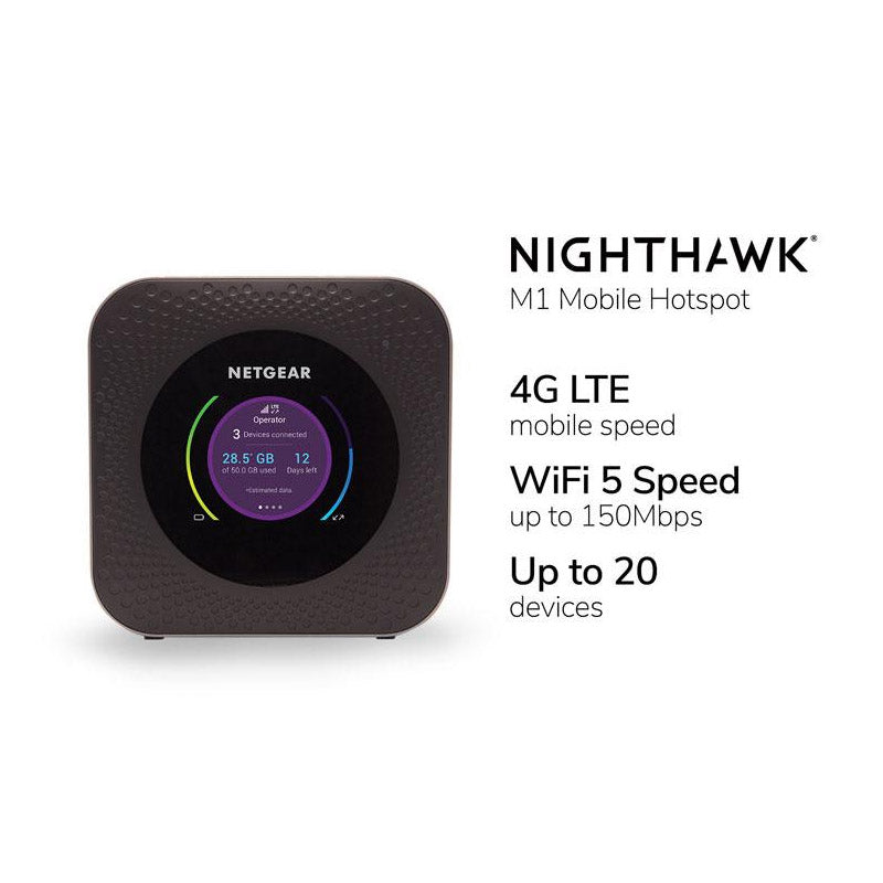 NETGEAR Nighthawk M1 4G LTE Mobile Router (MR1100) - WiFi 5 Speed up to 150 Mbps, connect up to 20 devices