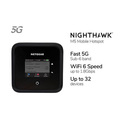NETGEAR Nighthawk M5 5G WiFi 6 Mobile Router (MR5200) - Powered by the Qualcomm® Snapdragon™ X55 5G Modem-RF System