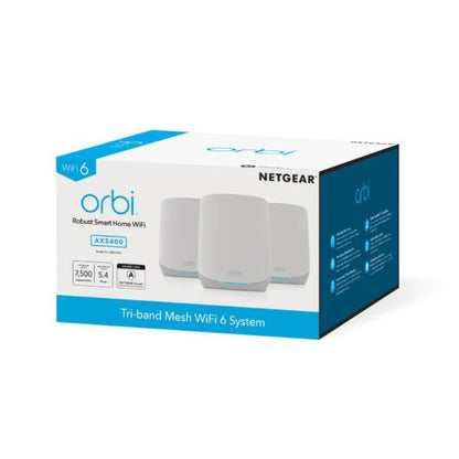 NETGEAR Orbi 760 Tri-Band WiFi 6 Mesh System - AX5400 5.4Gbps - 3-Pack (RBK763S)