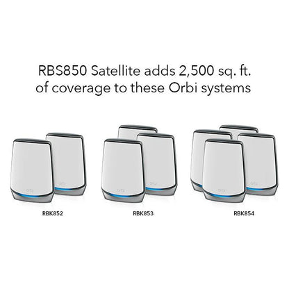 NETGEAR Orbi 850 Tri-Band WiFi 6 Mesh Add-on Satellite - AX6000 6Gbps Satellite (RBS850) Only