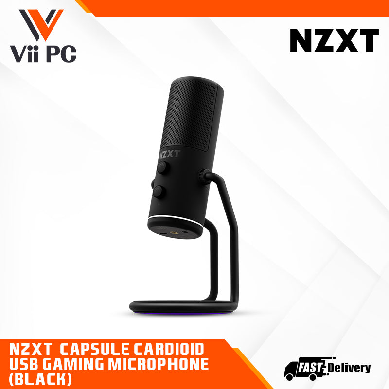 NZXT Capsule Cardioid USB Gaming Microphone - Black/White