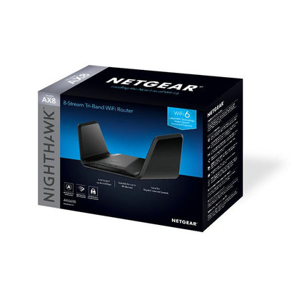 NETGEAR Nighthawk 8-Stream Tri-Band WiFi 6 Router (up to 6.6Gbps) with NETGEAR Armor™ (AX6600 WiFi Router)
