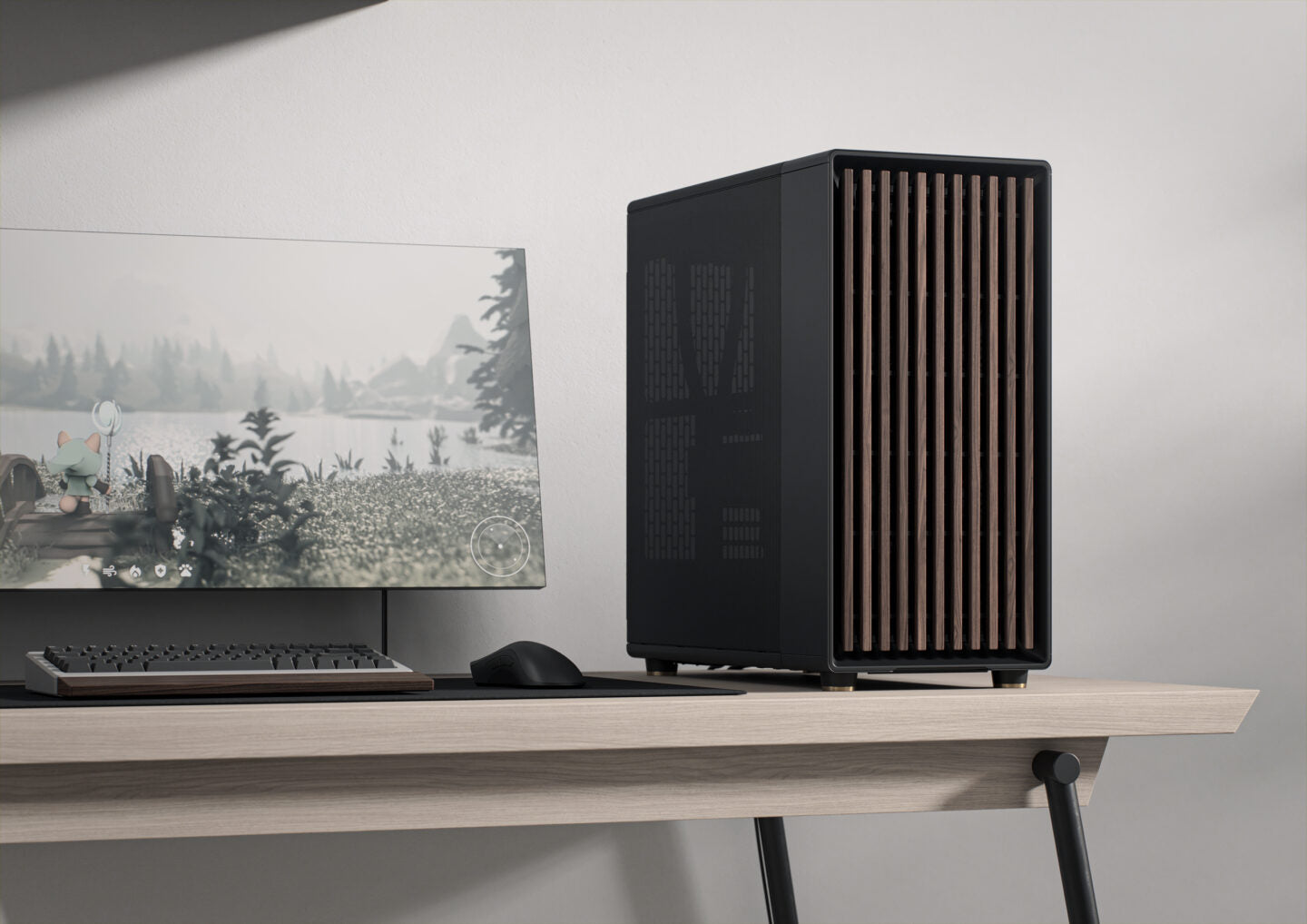 Fractal Design North XL (Charcoal Black/Chalk White) (Mesh/Tempered Glass) E-ATX/ATX/mATX/Mini-ITX CASE Wood Chassis