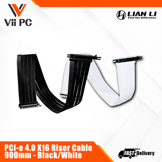 Lian Li PCI-e 4.0 X16 Riser cable 900mm Black/White - 1yr Wty