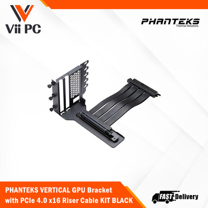 PHANTEKS VERTICAL GPU Bracket with PCIe 4.0 x16 Riser Cable KIT BLACK/WHITE