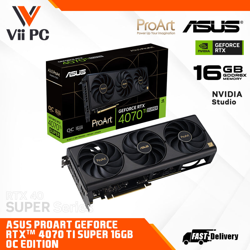 ASUS ProArt GeForce RTX™ 4070 Ti SUPER 16GB GDDR6X OC Edition Graphics Card
