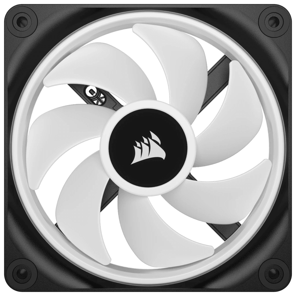 CORSAIR iCUE LINK QX120 RGB BLACK/WHITE, 120mm Magnetic Dome RGB Fan, Expansion Kit (Single Fan)