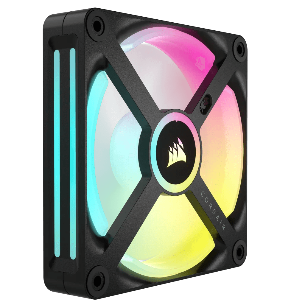 CORSAIR iCUE LINK QX120 RGB BLACK/WHITE, 120mm Magnetic Dome RGB Fan, Starter Kit (Triple Fan Kit)