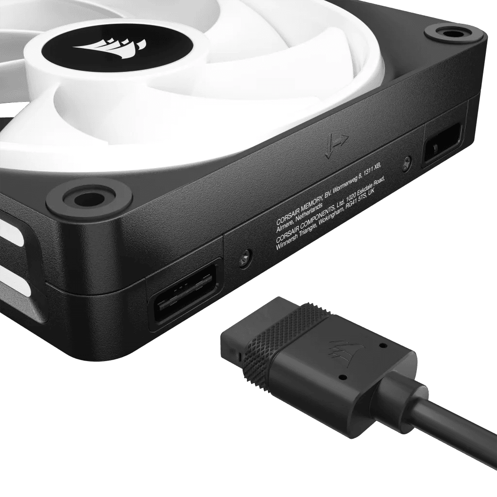 CORSAIR iCUE LINK QX120 RGB BLACK/WHITE, 120mm Magnetic Dome RGB Fan, Expansion Kit (Single Fan)