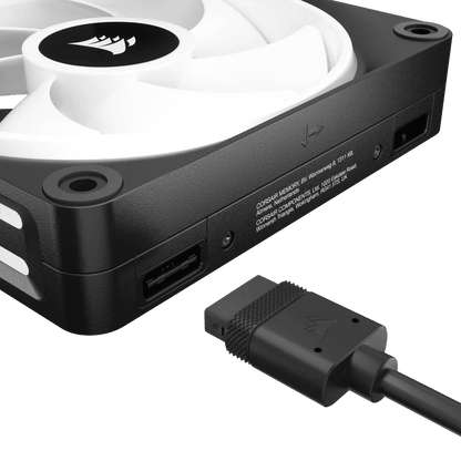 CORSAIR iCUE LINK QX120 RGB BLACK/WHITE, 120mm Magnetic Dome RGB Fan, Expansion Kit (Single Fan)